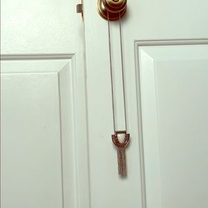 Silver Necklace with White Gem